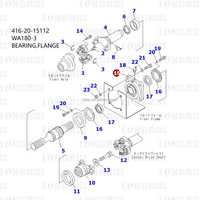 Roulement à bride pour chargeuse sur pneus P/N 416-20-15112 416-20-15111 pour Komatsu WA100 WA120 ARBRE DE TRANSMISSION AVANT
