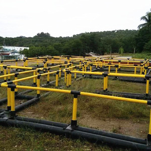 กรงเลี้ยงปลาแบบโมดูลาร์ทรงสี่เหลี่ยม HDPE พร้อมแท่นทำงานและตาข่าย - Product Image 3