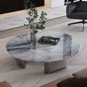 Juego de mesa de centro de mármol microcristalino de lujo italiano, muebles para el hogar de interior con diseño de súper Cristal, estilo popular en Internet - Product Image 4