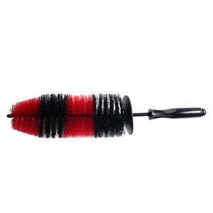Ujushi Wheel <b>Brush</b> 47cm Red Black Double Wire Car <b>Cleaning</b> Tool - Product Image 3