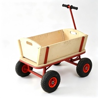 Chariot de jardin robuste en bois, capacité 150 kg, chariot à tirer, pneus pneumatiques de 10 pouces, chariot utilitaire extérieur, outils OEM