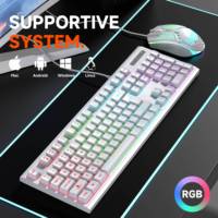 Clavier de jeu RVB rétroéclairé pleine taille, USB 2.0, anti-ghosting, multifonction, à membrane, ergonomique, vente en gros usine