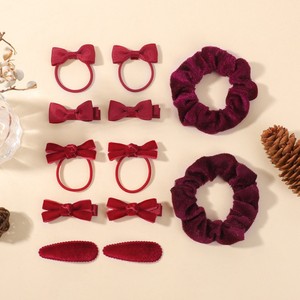 Children's <b>Bow</b> Hair Ring Girls Solid Color Dovetail Cute European American Style Princess Side <b>Clip</b> Polyester - Product Image 1