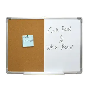 Combo Board Aluminium Frame Magnetic Marker Whiteboard Notice Cork Bulletin Board for School