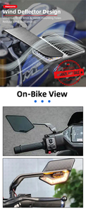 Espejos Retrovisores LED para Motocicleta con Intermitentes Integrados, Accesorio de Iluminación de Visión Amplia para Reemplazo - Product Image 6