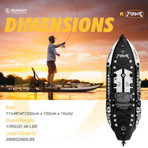 Kayak Inflable Spatium de 122 cm de Ancho, Diseño Ampliado, Material de PVC de Alta Durabilidad, para Pescar en Laguna Tranquila - Product Image 2