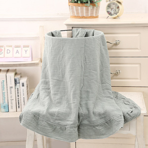 Serviette de bain pour bébé à double couche <span class=keywords><strong>ultra</strong></span>-douce avec bord festonné et couverture de poussette, couverture en mousseline pour nourrissons et tout-petits - Product Image 3