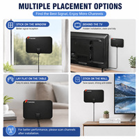 Antenne HDTV intérieure amplifiée 4K 1080P, alimentée par USB, 35dBi, câble de 3,5 m, chaînes gratuites, sans frais mensuels, plug and play, portée de 200 milles