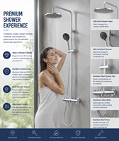 Ensemble de douche en aluminium spatial en gros avec douchette à main et mitigeur de salle de bain