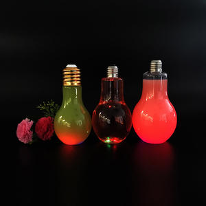 Botella de Bebida de Plástico PET con Forma de Bombilla Creativa, Impresión Serigráfica, Capacidad de 360 ml/400 ml/500 ml, No Tóxica, Libre de BPA, Tapa de Rosca - Product Image 6