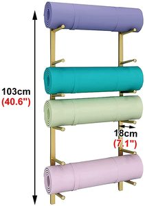 Étagère murale multifonctions en métal pour suspension, support de rangement pour équipement de sport, tapis de yoga, 1 pièce - Product Image 6