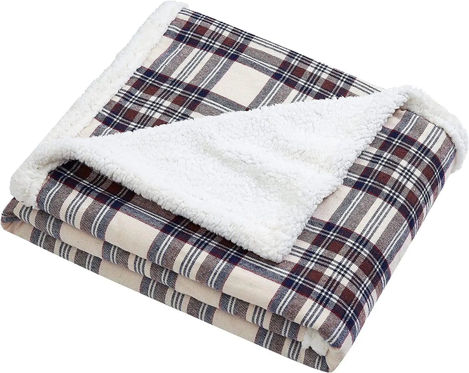 Cobertor xadrez Sherpa, cobertor macio, fofo e aconchegante de flanela de lã e microfibra para sofá-cama