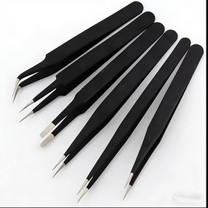 Vente directe usine – Pince à épiler de précision en acier inoxydable durable, antistatique, à prise parfaite, pour cils fins et plumes de nid d'oiseau - Product Image 1