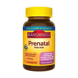 Suplemento de etiqueta privada Tabletas multivitamínicas prenatales naturales Tabletas prenatales de ácido fólico multivitamínico orgánico con minerales