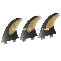Fins de bambou à double languette en fibre de carbone Fins de surf en bambou Fins de surf à double languette en bambou