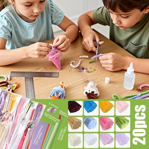 ชุดงานฝีมือเด็กสมัยใหม่ DIY ชุดอุปกรณ์ศิลปะจากเชลล์สเต็ม  ท่อโพลีเอสเตอร์สำหรับทำของตกแต่งไอศกรีม ของประดับงานปาร์ตี้วันเกิด - Product Image 5