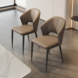 2025 mẫu mới kiểu Ý ghế ăn tại nhà chính hãng Da tối giản ánh sáng sang trọng cao cấp Ghế họp ghế ăn - Product Image 3