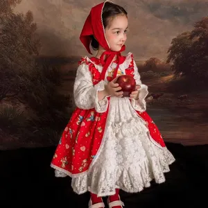 Kids Spanish Baby Lolita Dress for Girls Vintage Children Boutique Clothing Girl Spain Ball Gowns