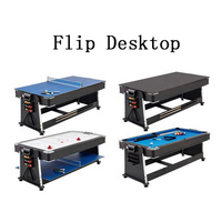 Table multi-jeux 4-en-1 Flip Top (7FT) - Combine Air Hockey, billard intérieur, ping-pong et table à manger