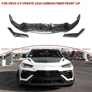 สปลิตเตอร์หน้าคาร์บอนแห้งแบบ 1016 สไตล์ Lamborghini Urus S Performante ผลิตด้วยเทคนิค Autoclave Pre Preg พร้อมใบมีดตรงกลาง - Product Image 4