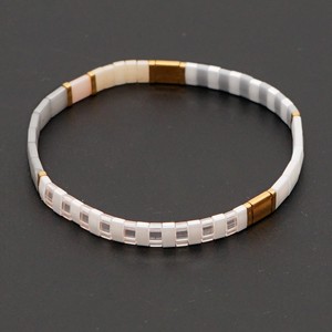 Go2boho Pulsera Miyuki para hombre joyería elástica con cuentas de Tila bohemia - Product Image 2