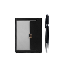 Haute qualité A5 taille cahier 6 anneaux bijou fermoir stylo pochette 100 feuilles intérieures bureau cuir couverture rigide coffret cadeau ensemble cahier