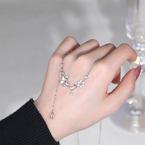 Collar con Colgante de Flor Lunar, Plata de Ley 925, Bañado en Rodio, Cristal y Diamantes de Imitación, Cadena de Serpiente, para Uso Diario Romántico para Mujer - Product Image 6