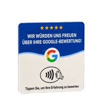 Carte NFC étanche en acrylique avec puce NTAG213 pour avis Google, idéale pour restaurants, hôtels, commerces et enseignes de réseaux sociaux en Allemagne