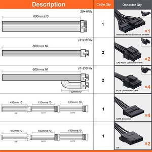مزود طاقة للكمبيوتر عالي الجودة بقدرة 800 واط، 80 بلس جولد، تصميم معياري كامل، متوفر للألعاب وأجهزة سطح المكتب - Product Image 6