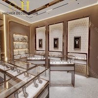 Vitrine à bijoux en verre trempé ultra-transparent de 12 mm, style élégant, avec étagère pour centre commercial