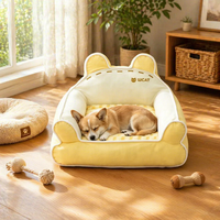 Canapé-lit pour animaux de compagnie de luxe de qualité supérieure en forme d'ours, lit pour chat chaud toutes saisons, nid douillet pour chien en peluche, mobilier pour animaux de compagnie de haute qualité, vente en gros