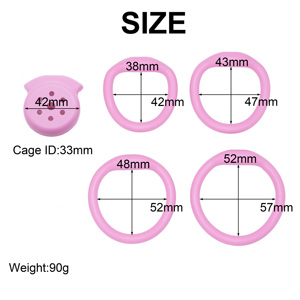 Platte Kleine Plastic Roze Mannelijke Kuisheid Apparaat Freish <span class=keywords><strong>Slave</strong></span> Cock Kooi <span class=keywords><strong>Penis</strong></span> Lock Volwassen Seksspeeltjes Voor Mannen - Product Image 6