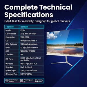 Ordinateur tout-en-un pour étudiants, écran 23,8 pouces, prix bas, Win10/11, processeur Core I3/I5/I7, 16 Go, 512 Go SSD, pour l'étude en ligne et la maison - Product Image 5