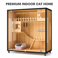 Vente en gros de villa pour chat moderne de luxe en bois massif, écologique, respirante, imperméable et chaude pour l'intérieur