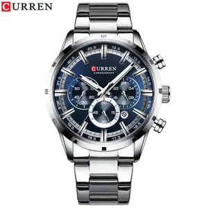 CURREN New Fashion Uhren mit Edelstahl Top Marke Luxus Sport Chronograph Quarzuhr Herren Relogio Masculino