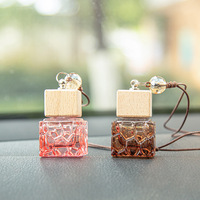 Flacon diffuseur de parfum en verre transparent de 8 ml, rond, personnalisé, imprimé à l'écran, pour voiture, avec bouchon à vis