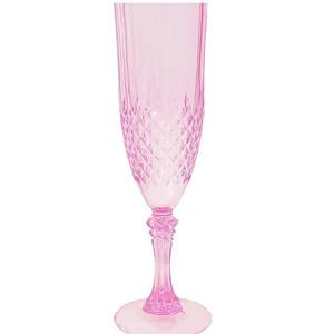 Verres à vin jetables roses transparents sans BPA avec tige, verres à flûtes à <span class=keywords><strong>champagne</strong></span> en plastique avec diamant pour la fête de mariage de Noël - Product Image 1