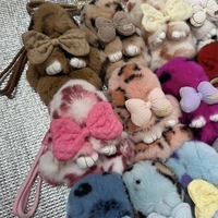 Nouvelle Peluche Lapin Mignon et Moelleux à Pois Léopard, Porte-clés Personnalisable, Cadeau Promotionnel, Pendentif Lapin