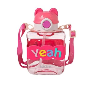 Seaygift - Linda Botella de Agua Deportiva de Dibujos Animados para Niños, Botella de Agua para Niños, Taza de Plástico con Pajita para Leche y Jugo para Bebés - Product Image 5
