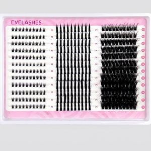 Pestañas Postizas de Longitud Mixta, Naturales y Esponjosas, Estilo DIY, Extensiones de Pestañas Individuales en Racimos, Estilo Mixto, Pestañas Puntiagudas, Negras, 10-18 mm - Product Image 1