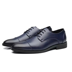 Zapatos de Vestir Formales de Negocios de Cuero Genuino con Cordones Clásicos para Hombre - Product Image 1