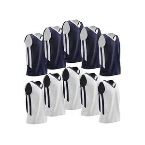 Camisa de basquete sublimada de alta qualidade com bordado reversível de malha personalizada para a equipe masculina