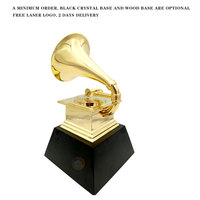 Trophée et médailles de la grammy grophyblack crystal base personnalisé en métal