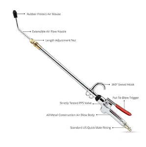 Pistolet à air comprimé industriel puissant avec buse de soufflage extensible en acier inoxydable, souffleur d'air pneumatique pour dépoussiérage - Product Image 5