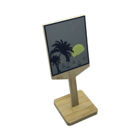 Miroir en verre en bois de bambou à main avec base et testeur polarisé Affichage optimal pour comptoir de lunettes dans les magasins d'optique