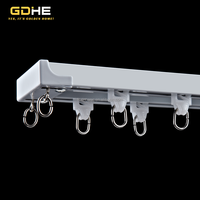 Rail de rideau double en alliage d'aluminium de haute qualité, monté au plafond, silencieux, avec accessoires pour rideaux à plis en S