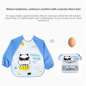 <span class=keywords><strong>Tablier</strong></span> de protection imperméable en polyester pour bébés et enfants, motif dessin animé, idéal pour la peinture et les repas, pour garçons et filles - Product Image 4