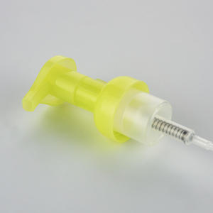 Pompa Dosatrice Gialla Colorata 30mm con Molla Esterna, Materiali Ausiliari per Confezionamento di Disinfettante Mani, Shampoo, Bagnoschiuma OEM - Product Image 3