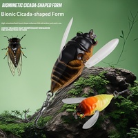 Leurre Artificiel JETOP Cigale Rigide 40mm 6.5g Flottant en Surface avec Ailes, Sans Hameçons, pour la Pêche en Mer et les Poissons d'Eau Salée