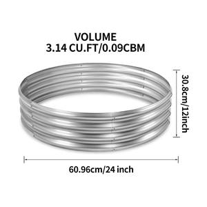 热1英尺高镀锌钢凸起花园床大型镀锌钢户外蔬菜花卉花盆箱 - Product Image 6